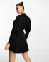 Фото #2 товара AX Paris puff sleeve mini dress in black