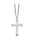 Brushed and Polished Crucifix Pendant on a Curb Chain Necklace