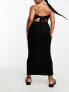 Фото #2 товара ASOS DESIGN Curve rib bandeau maxi beach dress in black