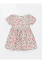 Standart Kalıp Poplin Kumaştan Baskılı Kız Bebek Elbise