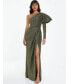 Фото #1 товара Платье макси с одним рукавом QUIZ Metallic для женщин