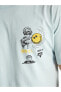 XSIDE Bisiklet Yaka Kısa Kollu Smiley World Baskılı Penye Erkek Tişört