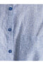 Фото #6 товара Mini Gömlek Elbise Kuşaklı Düğmeli Keten Karışımlı