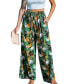 ფოტო #1 პროდუქტის Women's Tropical Palm Wide Leg Pants