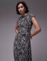 Фото #2 товара Topshop ladder trim column midi dress in mono animal print