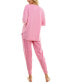 Фото #5 товара Women's 2-Pc. Waffle-Knit Jogger Pajamas Set