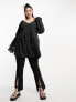 Фото #3 товара Yours star long sleeved blouse in black