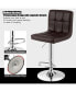 Фото #20 товара Set of 2 Adjustable Bar Stools PU Leather Swivel Kitchen Counter Pub Chair