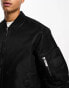 Calvin Klein sateen iconic bomber jacket in black