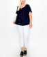 ფოტო #4 პროდუქტის Plus Size Swiss Dot Button Front Ruffle Sleeve Top