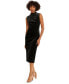Фото #3 товара Women's Velvet Ruched Midi Dress