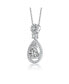 ფოტო #3 პროდუქტის Sterling Silver White Gold Plated Clear Cubic Zirconia Accent Drop Necklace