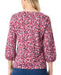 Petite Floral-Print 3/4-Sleeve Blouse