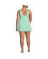 ფოტო #3 პროდუქტის Plus Size Gingham Mini Swim Dress One Piece Swimsuit