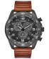 ფოტო #1 პროდუქტის Drive From Citizen Eco-Drive Men's LTR Brown Leather Strap Watch 45mm