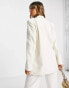 Фото #4 товара Vila linen touch oversized blazer in cream