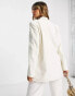 Vila linen touch oversized blazer in cream