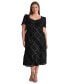 ფოტო #1 პროდუქტის Plus Size Textured Sweetheart-Neck Midi Dress