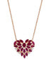 Фото #1 товара EFFY® Ruby (2-1/3 ct. t.w.) & Diamond (1/8 ct. t.w.) Heart Cluster 18" Pendant Necklace in 14k Rose Gold