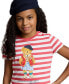 ფოტო #3 პროდუქტის Big Girls Striped Polo Bear Cotton Jersey T-shirt