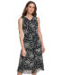 Women's Ruched Jacquard Clip Midi Dress