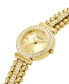 ფოტო #2 პროდუქტის Women's Crystal Beaded Gold-Tone Stainless Steel Bracelet Watch 30mm