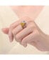 ფოტო #2 პროდუქტის Sterling Silver Rhodium Plated Clear and Yellow Cubic Zirconia Bypass Ring