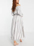 Фото #3 товара ASOS DESIGN off shoulder maxi beach dress in stripe