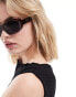 Фото #3 товара Weekday Skye chunky cat eye sunglasses in brown tortoise shell