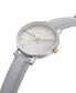 ფოტო #2 პროდუქტის Women's Dress Gray Genuine Leather Strap Watch 38mm