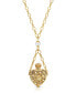 Фото #1 товара 2028 14K Gold-tone Crystal Filigree Heart with Glass Vial Necklace