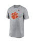 Men's Heather Gray Clemson Tigers Primetime Legend Logo T-Shirt