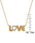 Фото #3 товара Macy's lab-Grown White Sapphire LOVE 18" Pendant Necklace (1/8 ct. t.w.) in 14k Gold-Plated Sterling Silver