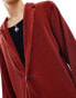 ASOS DESIGN slouchy oversized plisse suit jacket in red