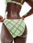 Daisy Street bikini briefs co-ord in green check