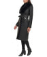 Фото #3 товара Women's Faux-Fur-Trim Faux-Leather Coat