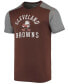 Фото #3 товара Men's Brown, Heathered Gray Cleveland Browns Gridiron Classics Field Goal Slub T-shirt