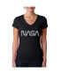 ფოტო #1 პროდუქტის Women's Word Art V-Neck T-Shirt - Worm Nasa
