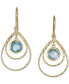 ფოტო #1 პროდუქტის Sky Blue Topaz Double Teardrop Drop Earrings (2-1/5 ct. t.w.) in 14k Gold-Plated Sterling Silver