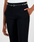 Фото #3 товара Petite Belted Mid-Rise Straight-Leg Pull-On Pants