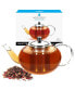 Фото #1 товара Joliette Hand Blown Glass Teapot with Stainless Steel Infuser, 42 fl oz Capacity