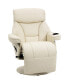 Фото #1 товара Manual Recliner, Swivel Lounge Armchair, Footrest and Cup Holder for Living Room, Cream White