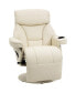 Manual Recliner, Swivel Lounge Armchair, Footrest and Cup Holder for Living Room, Cream White