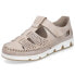 Фото #2 товара Rieker W RKR651 beige leather openwork shoes with velcro