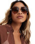 Фото #4 товара River Island metal aviator sunglasses in tortoiseshell