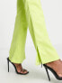 Фото #2 товара Extro & Vert highwaist flare trousers in chartreuse co-ord