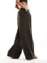 Фото #7 товара NA-KD x Claire Rose pleat detail trousers in brown