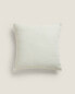 Plain linen cushion cover with topstitching