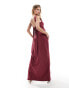 Фото #2 товара Vesper bow back thigh spilt maxi dress in burgundy