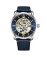 ფოტო #1 პროდუქტის Men's Blue Leather Strap Watch 42mm